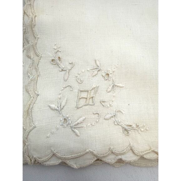 8 sets of Napkins white cream crochet linen embroidered - Picture 7 of 16